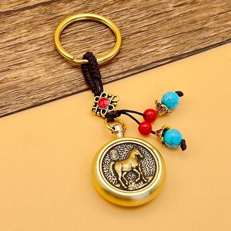Buddha Stones "Hoping You Success and Good Luck" Year of the Horse Key Chain Includes Gift Message Card
