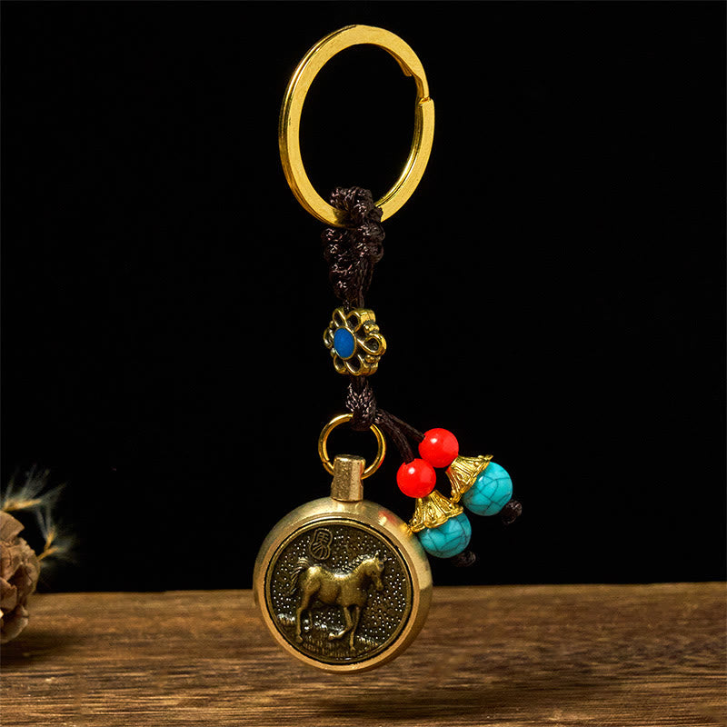 Buddha Stones "Hoping You Success and Good Luck" Year of the Horse Key Chain Includes Gift Message Card
