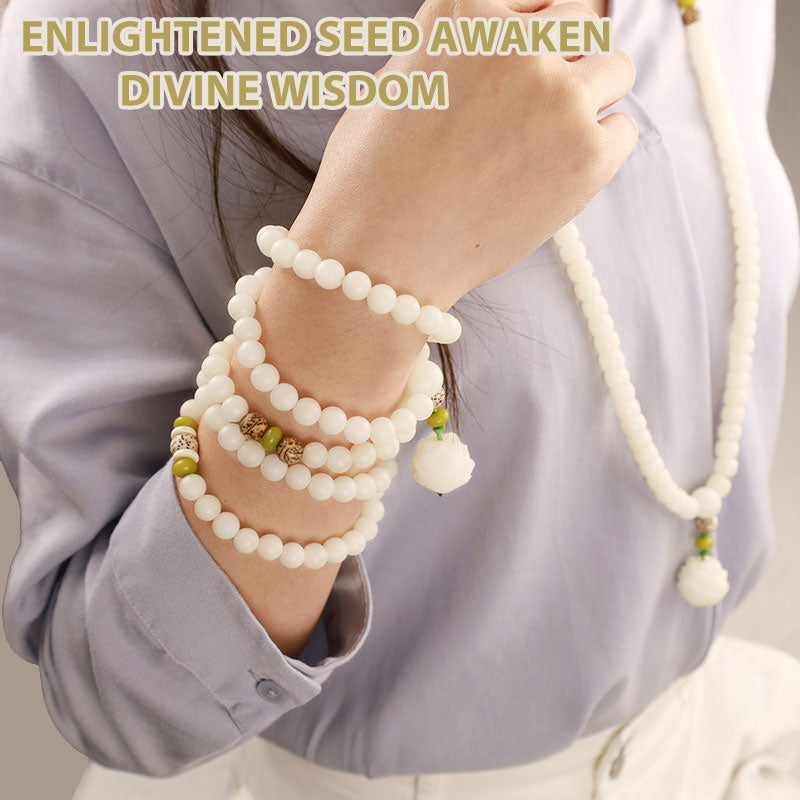 Buddha Stones "Hoping for Serenity and Mindfulness" Bodhi Lotus Mala Includes Gift Message Card
