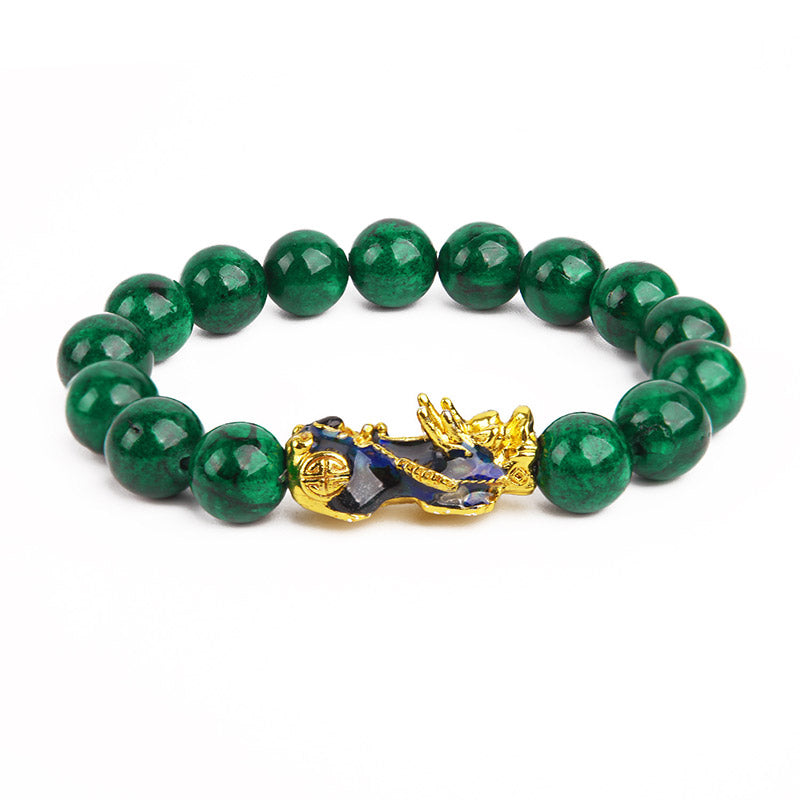 Buddha Stones "Sending Blessings of Wealth and Peace" PiXiu Jade Bracelet Includes Gift Message Card
